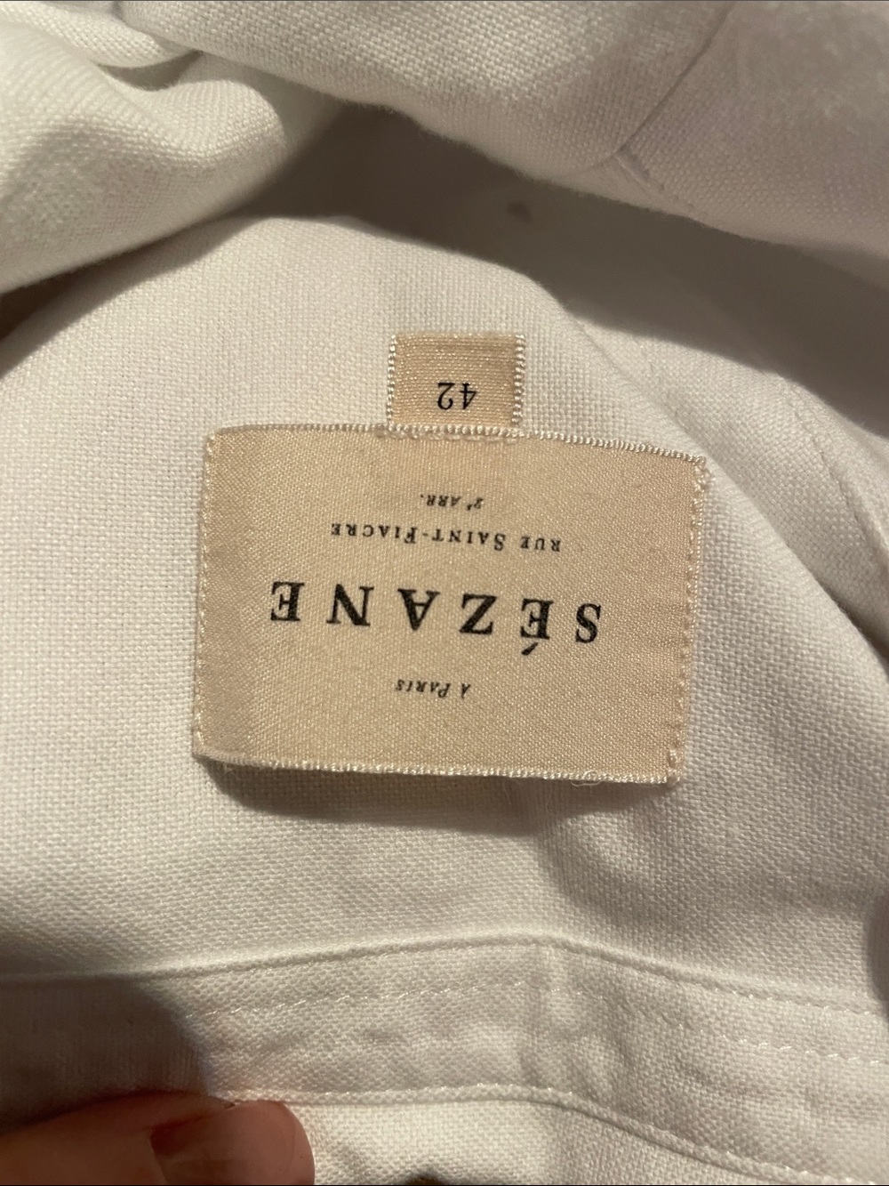 Sezane Classic White Button-Down Shirt - Picture 3 of 3